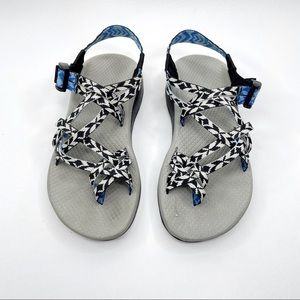 CHACO Women’s Z Cloud X2 Toe Loop Sandals / Glide Blue, Black, White /SZ 6 Shoes